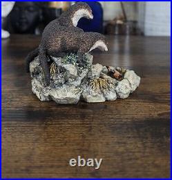 Border Fine Arts Beachcombers Ray Ayres Hand Signed Boxed Otters In Rock Pool