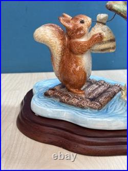 Border Fine Arts Beatrix Potter Sailing Home Squirrel Nutkin Figurine Base RARE Border Fine Arts Beatrix Potter Sailing Home Squirrel Nutkin Figurine Base RARE