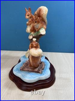 Border Fine Arts Beatrix Potter Sailing Home Squirrel Nutkin Figurine Base RARE Border Fine Arts Beatrix Potter Sailing Home Squirrel Nutkin Figurine Base RARE