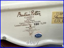 Border Fine Arts Beatrix Potter Sailing Home Squirrel Nutkin Figurine Base RARE Border Fine Arts Beatrix Potter Sailing Home Squirrel Nutkin Figurine Base RARE