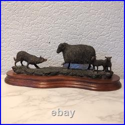 Border Fine Arts Black Faced Ewe & Border Collie Bronzed Limited Edition 377/500