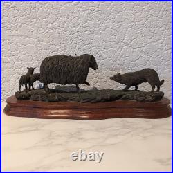 Border Fine Arts Black Faced Ewe & Border Collie Bronzed Limited Edition 377/500
