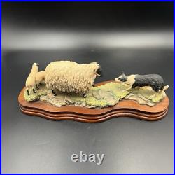Border Fine Arts Black Faced Ewe and Collie Figure Statue B104 by Ray Ayres RARE