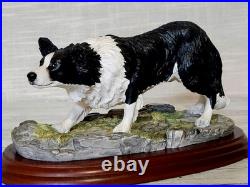 Border Fine Arts Border Collie Black and White Rare Vintage Model B0449A Vgc