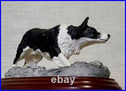 Border Fine Arts Border Collie Black and White Rare Vintage Model B0449A Vgc