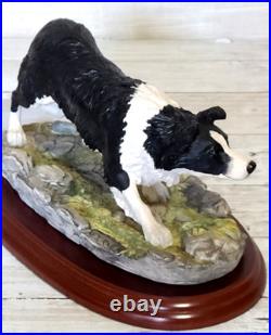 Border Fine Arts Border Collie Black and White Rare Vintage Model B0449A Vgc