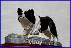 Border Fine Arts Border Collie Black and White Rare Vintage Model B0449A Vgc