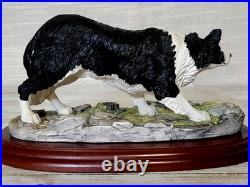 Border Fine Arts Border Collie Black and White Rare Vintage Model B0449A Vgc