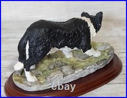 Border Fine Arts Border Collie Black and White Rare Vintage Model B0449A Vgc