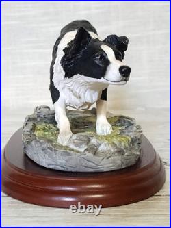 Border Fine Arts Border Collie Black and White Rare Vintage Model B0449A Vgc