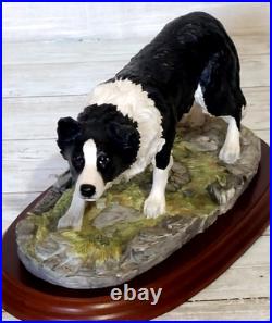 Border Fine Arts Border Collie Black and White Rare Vintage Model B0449A Vgc