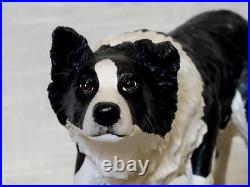 Border Fine Arts Border Collie Black and White Rare Vintage Model B0449A Vgc