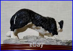 Border Fine Arts Border Collie Black and White Rare Vintage Model B0449A Vgc