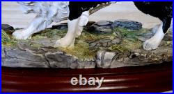 Border Fine Arts Border Collie Black and White Rare Vintage Model B0449A Vgc