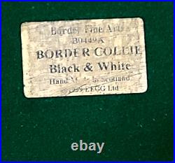 Border Fine Arts Border Collie Black and White Rare Vintage Model B0449A Vgc