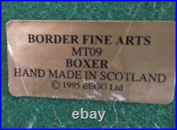Border Fine Arts Boxer Dog Large Figurine Signed M Turner Made In Scotland