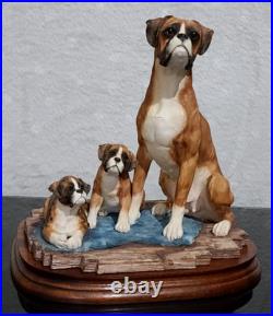 Border Fine Arts Boxer and Pups (Tan & White) Ltd. Edition No. 88/950 No. BO654