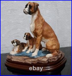 Border Fine Arts Boxer and Pups (Tan & White) Ltd. Edition No. 88/950 No. BO654