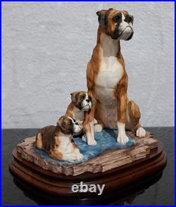 Border Fine Arts Boxer and Pups (Tan & White) Ltd. Edition No. 88/950 No. BO654