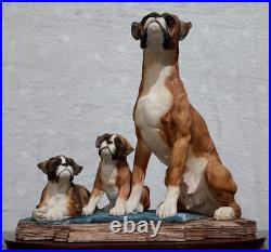 Border Fine Arts Boxer and Pups (Tan & White) Ltd. Edition No. 88/950 No. BO654