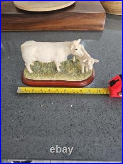 Border Fine Arts Cattle Breeds A1249 Charolais Cow & Calf Rare No Box Ex Conditi