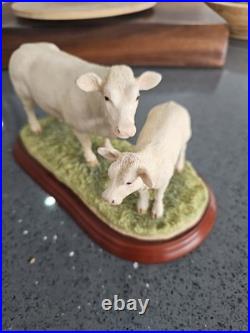 Border Fine Arts Cattle Breeds A1249 Charolais Cow & Calf Rare No Box Ex Conditi