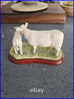Border Fine Arts Cattle Breeds A1249 Charolais Cow & Calf Rare No Box Ex Conditi