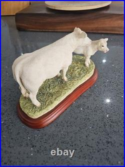 Border Fine Arts Cattle Breeds A1249 Charolais Cow & Calf Rare No Box Ex Conditi