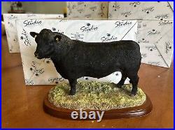 Border Fine Arts Cattle Collection Aberdeen Angus Bull Cow Resin Figure A26896