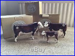 Border Fine Arts Cattle Hereford Bull A4580 Cow A4583 Calf A4586 New Boxed