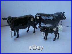 Border Fine Arts Ceramic Angus Aberdeen Bull, Cow & Calf