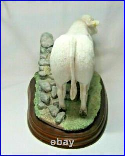 Border Fine Arts Charolais Bull By Wall On Wooden Plinth Figure Rare 2009 A9789