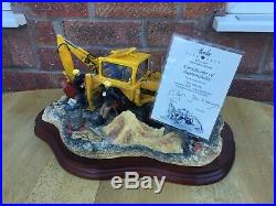 Border Fine Arts Classic Limited Edition JCB Digger Tractor Tea Break