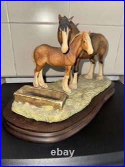 Border Fine Arts Clydesdale Mare And Foal Ray Ayres Ornament