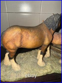 Border Fine Arts Clydesdale Mare And Foal Ray Ayres Ornament