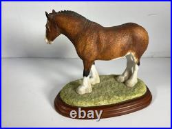 Border Fine Arts Clydesdale Wooden Base 111043 Enesco 2002 Horse Breeds