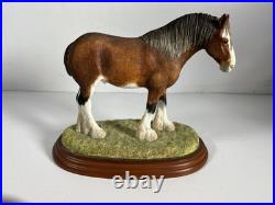 Border Fine Arts Clydesdale Wooden Base 111043 Enesco 2002 Horse Breeds