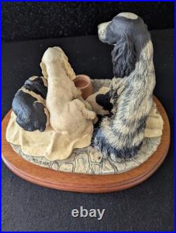 Border Fine Arts Cocker Spaniel And Pups. B0312A. Plinth. Great Condition. Rare