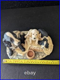 Border Fine Arts Cocker Spaniel And Pups. B0312A. Plinth. Great Condition. Rare