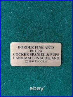 Border Fine Arts Cocker Spaniel And Pups. B0312A. Plinth. Great Condition. Rare