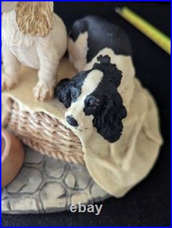 Border Fine Arts Cocker Spaniel And Pups. B0312A. Plinth. Great Condition. Rare