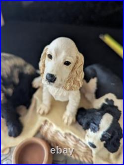 Border Fine Arts Cocker Spaniel And Pups. B0312A. Plinth. Great Condition. Rare