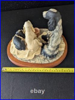 Border Fine Arts Cocker Spaniel And Pups. B0312A. Plinth. Great Condition. Rare