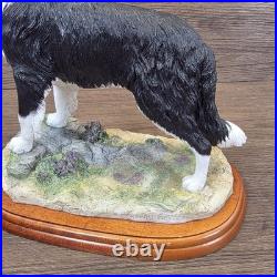 Border Fine Arts Collie Standing Margaret Turner 2003 Black White A1865 Rare