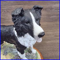 Border Fine Arts Collie Standing Margaret Turner 2003 Black White A1865 Rare