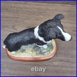 Border Fine Arts Collie Standing Margaret Turner 2003 Black White A1865 Rare