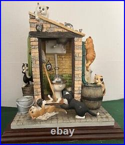 Border Fine Arts. Comic & Curious Cats. Outside Privy (A4962) Limited Edition