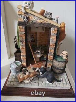 Border Fine Arts. Comic & Curious Cats. Outside Privy (A4962) Limited Edition
