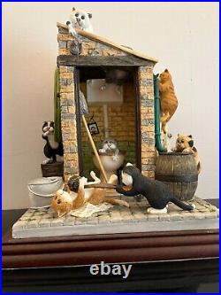 Border Fine Arts. Comic & Curious Cats. Outside Privy (A4962) Limited Edition