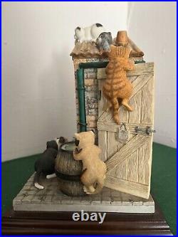 Border Fine Arts. Comic & Curious Cats. Outside Privy (A4962) Limited Edition